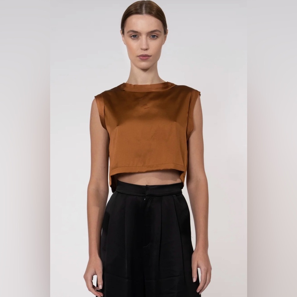 NONchalant Copper Sleeveless Crop Top